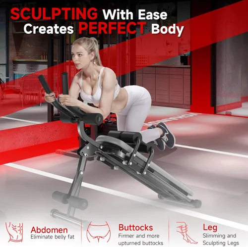 Miniatura 2 de Bigzzia Máquina de abdominales, 5 en 1 ajustable, banco de entrenamiento abdominal, entrenador de abdomen para entrenamiento de estómago, máquina