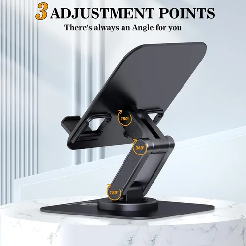 Miniatura 5 de OCYCLONE Soporte para iPad, soporte plegable ajustable giratorio de 360° para tablet iPad compatible con Kindle Tablet iPad de 4 a 15.6 pulgadas