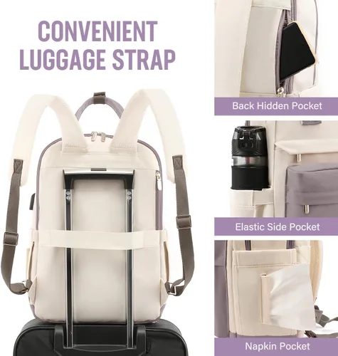 Miniatura 3 de LOVEVOOK - Mochila de computadora portátil para mujeres y niñas, mochila escolar de 15.6 pulgadas, mochila de libro linda, mochila para computadora