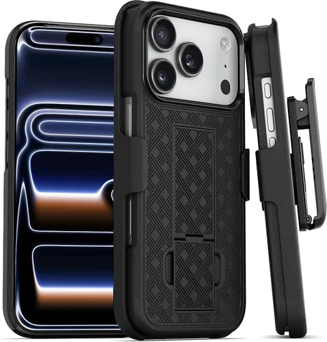 Miniatura 20 de MOTIVE Funda para iPhone 14, funda con clip para cinturón para Apple iPhone 14, funda protectora delgada y resistente a prueba de golpes con soporte