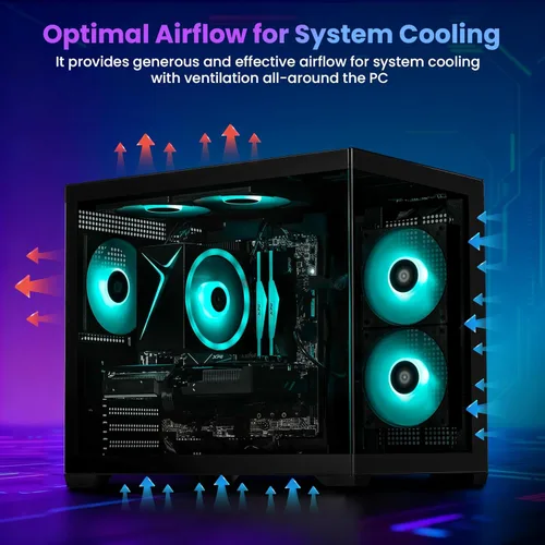 Miniatura 4 de STORMCRAFT Sirius PC Gamer Intel i5 14400F, RTX 5060 Ti 16GB, 32GB DDR5 RAM 6000 RGB de memoria, 1TB NVMe SSD, Chipset B760, PSU Gold de 650W, USB