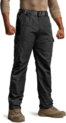 CQR Pantalones tácticos para hombre, resistentes al agua, pantalones cargo Ripstop, ligeros EDC trabajo, senderismo, ropa para exteriores
