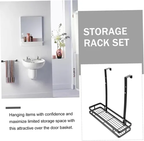 Miniatura 8 de DOITOOL Organizador de almacenamiento colgante sobre la puerta, estante de ducha de baño, estante de pared adhesivo de acero inoxidable