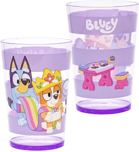 Miniatura 7 de Zak Designs - Juego de vasos de anidación Bluey incluye vasos de plástico duraderos con variedad de ilustraciones, divertidos vasos perfectos