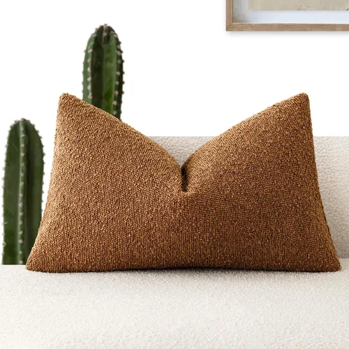 Miniatura 78 de Foindtower Fundas de almohada decorativas con textura de boucle, fundas de almohada sólidas, neutrales, suaves y acogedoras para silla, sofá