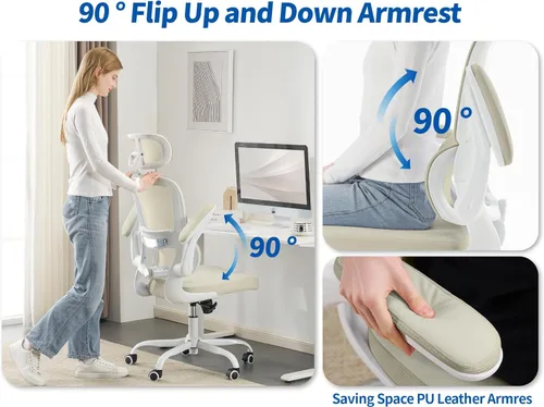 Miniatura 5 de TRALT Silla Ergonómica de Oficina - Silla de Escritorio con Reposacabezas Ajustable Soporte Lumbar Silla de Computadora - Silla Cómoda de Malla