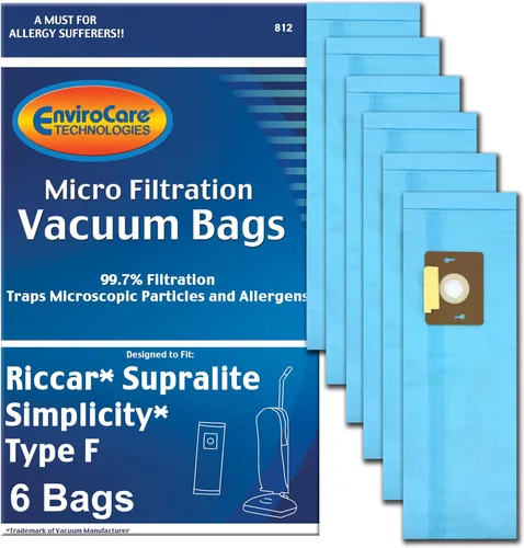 EnviroCare Bolsas de polvo para aspiradora de microfiltración de repuesto hechas para adaptarse a los montantes Riccar Supralite y Simplicity Tipo