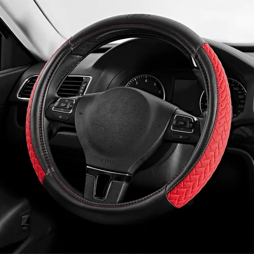 Miniatura 8 de Skechers - Funda para volante de cuero con amortiguación máxima, funda universal de 14" 1/2-15" para proteger el volante del automóvil para hombres
