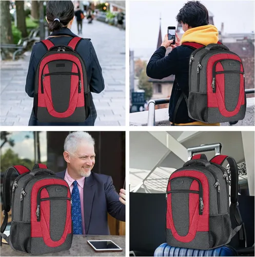 Miniatura 5 de Mochila de Viaje para Laptop para Mujeres y Hombres, Mochila Escolar para Adolescentes con Puerto de Carga USB, Mochila Universitaria Impermeable