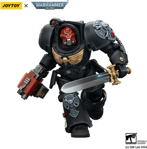 Miniatura 4 de JOYTOY Warhammer 40K Black Templars Terminator 2 con Power Fist y Storm Bolter 1:18, figura de acción Mecha Joy modelo de juguete coleccionable a