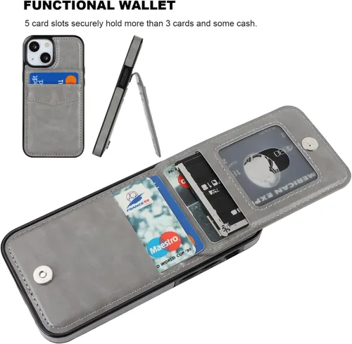 Miniatura 4 de KIHUWEY Funda compatible con iPhone 13 Mini de 5.4 pulgadas (gris)