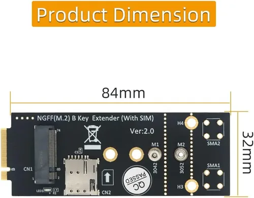 Miniatura 3 de HLT M.2 (NGFF) Adaptador de llave B con tarjeta SIM para módulo 3G/4G/5G