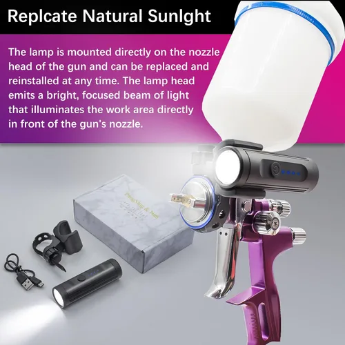 Miniatura 2 de PangSing & Nan Luz de 600 lúmenes, luz ligera y recargable, luz natural ilumina la superficie rociada, garantiza una cobertura uniforme, luz