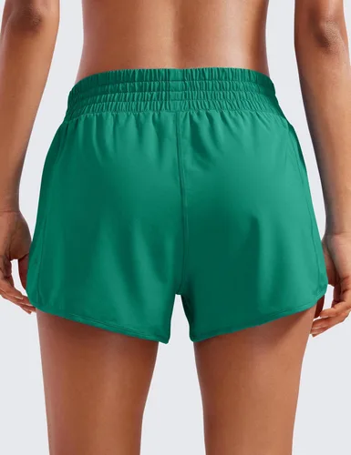 Miniatura 49 de CRZ YOGA Pantalones cortos de correr de cintura alta para mujer de 2.5 pulgadas, forro de malla de secado rápido para entrenamiento deportivo