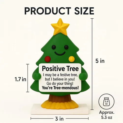 Miniatura 7 de iStatue Mini figura positiva de resina pintada a mano para árbol de Navidad, decoración de escritorio de 5 pulgadas, bonito regalo motivacional