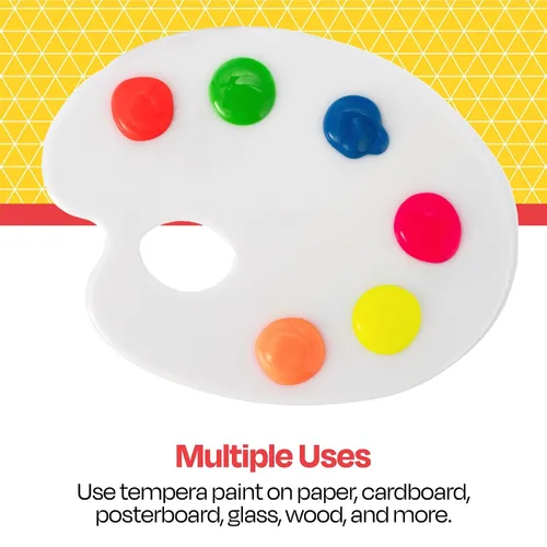 Miniatura 7 de School Smart Juego de pintura de témpera lavable, colores fluorescentes surtidos, juego de 6 pintas