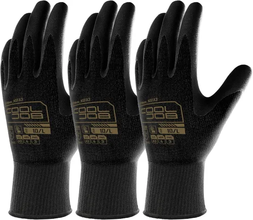 Miniatura 8 de COOLJOB A3 Cut Resistant Safety Work Gloves with Nitrile Grip, Touchscreen & Flexible for Gardening Fishing Construction A3 gris (paquete de 1)
