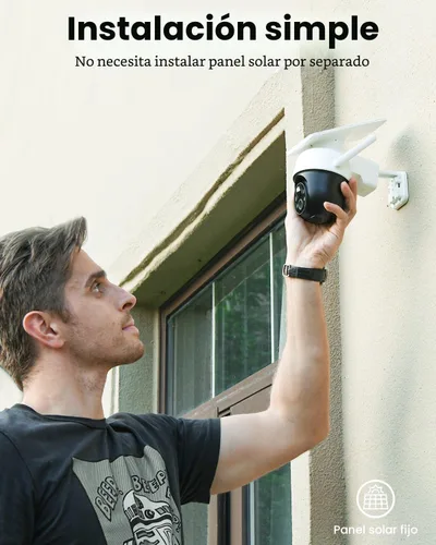 Miniatura 2 de aosu Cámara solar inalámbrica para exteriores, cámara de seguridad para exteriores 100% sin cables, inalámbrica con panel solar fijo, vista Paquete