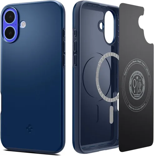 Miniatura 18 de Spigen Thin Fit MagFit Funda diseñada para iPhone 16 [Carcasa rígida] [Protección de grado militar] Compatible con MagSafe - Negro
