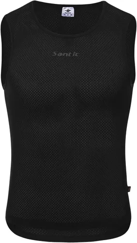 Miniatura 6 de Santic Camiseta sin mangas de ciclismo con capa base para hombre, camiseta sin mangas, chaleco de secado rápido