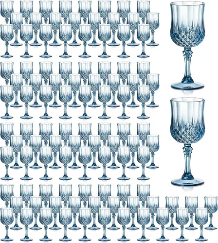 Miniatura 17 de XUWAIDSGN 48 Pcs Copas de Vino Vintage de Plástico de 7oz Vasos para Beber Vasos Irrompibles Cristalería para Bodas Copas de Agua de Cristal Goblets