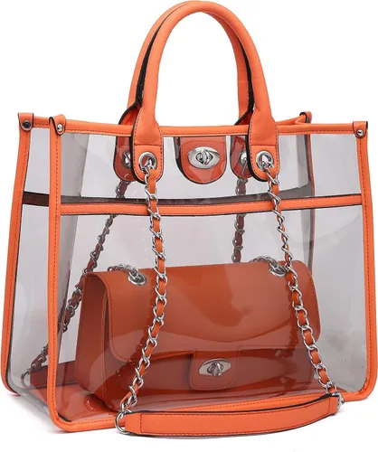 Miniatura 9 de MARCO M KELLY Bolso Grande Transparente Aprobado para Estadios para Mujeres, Bolso de Mano Transparente para Eventos en Estadios, Bolso Bandolera 2