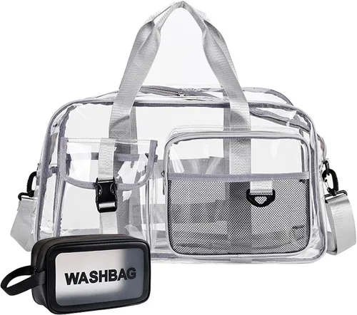 Miniatura 19 de Bolsa de Gimnasio Pequeña para Mujer, Bolsa de Lona de Viaje, Bolsa de Fin de Semana con Compartimento para Zapatos