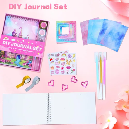Miniatura 7 de Souroyea Kit de diario de bricolaje para niñas, juego de diario para niñas adolescentes, regalos de Navidad y cumpleaños para niñas de 7, 8, 9, 10