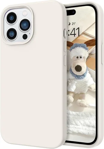Miniatura 23 de Telaso Funda compatible con iPhone 14, silicona líquida de gel suave de goma, funda delgada y fina con forro de microfibra, funda protectora