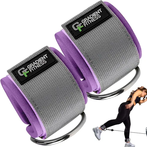Gradient Fitness Correas de tobillo (paquete de 2) | Correa de tobillo para máquina de cable, bandas de tobillo para entrenamiento, correa de