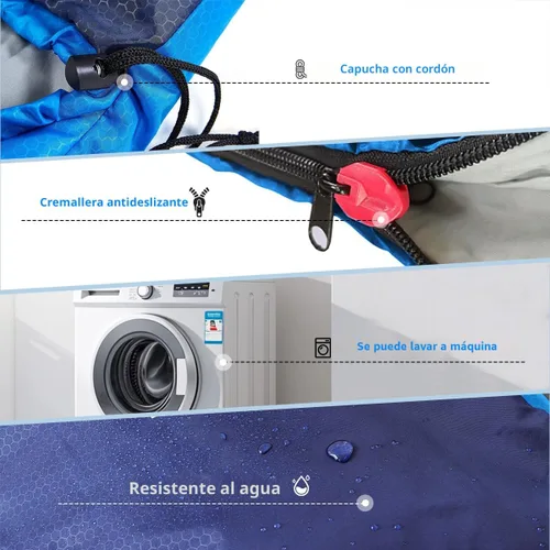 Miniatura 4 de Oaskys - Saco de dormir para acampar, para 3 estaciones, clima cálido y fresco, verano, primavera, otoño, ligero, resistente al agua, para adultos