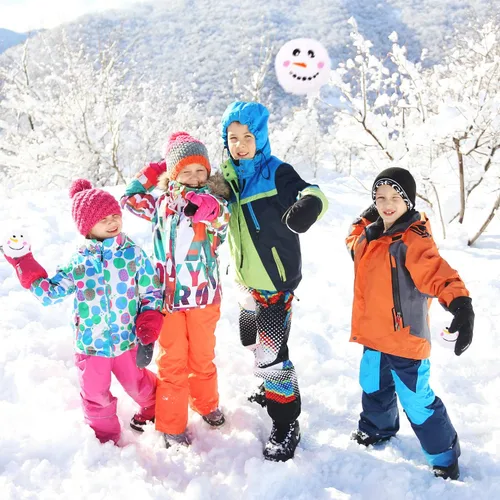 Miniatura 5 de Aneco Juego de 12 bolas de juguete de nieve, bolas de muñeco de nieve de felpa, pelota de lucha de nieve con una bolsa realista para adultos