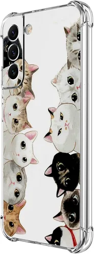 Miniatura 25 de Funda para Galaxy S22, Protección Azul con Flores de Mariposa y Rosas, Funda Anti-Choque y Anti-Arañazos de TPU de Cuerpo Completo para Samsung