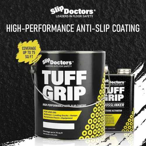 Miniatura 2 de Tuff Grip - Pintura antideslizante para rampas, pisos, cubiertas y escaleras, revestimiento de agarre antideslizante texturizado para una tracción