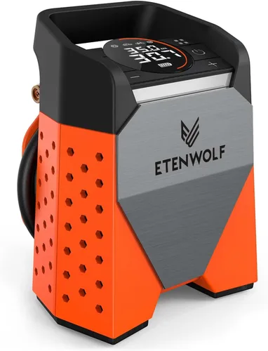 ETENWOLF ZEPHYR S3 Inflador de Neumáticos Compresor de Aire Portátil, Inflación Rápida de 1 Min y Ciclo de Trabajo del 100%, Bomba de Aire de 160
