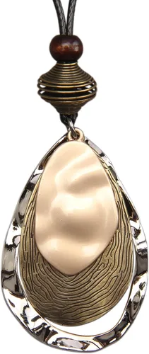 Collar de cuero para mujer, collar largo bohemio, gargantilla vintage, trenzado bohemio con cordón de cuero marrón ajustable