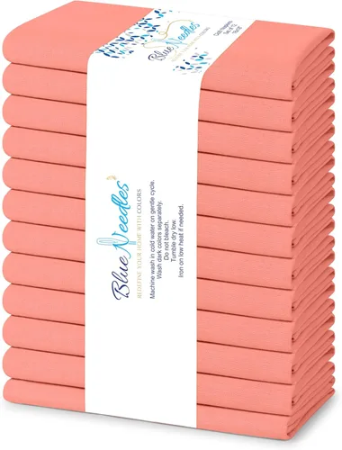 Miniatura 35 de Blue Needles - Juego de 12 servilletas de tela sólidas azul marino 100% algodón, servilletas de cena de 45 x 45 centímetros - Suave, reutilizable
