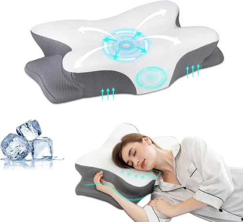 Almohadas de espuma viscoelástica, almohada ergonómica para aliviar el dolor de cuello, almohada de cama para dormir, almohada cervical para el