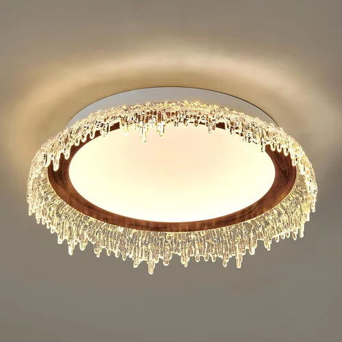 Miniatura 12 de Lámparas de techo semiempotradas de 3 luces, lámpara de madera bohemia, lámpara de techo de roble y negro con E26 para cocina, sala de estar