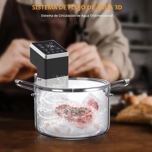 Miniatura 7 de Cocina Sous Vide de 1400 W, circuladores de inmersión de precisión con pantalla táctil grande, temporizador de temperatura precisa, cocina