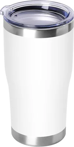 Miniatura 31 de DOMICARE vaso de doble pared con aislamiento al vacío, 20 onzas, con tapa, vaso de viaje de acero inoxidable, vaso de café con recubrimiento