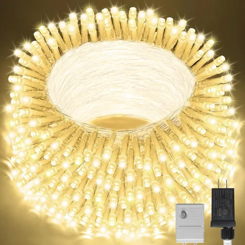 Miniatura 29 de LAMPHOME - Cadena de luces LED de 500 luces para exteriores, 46 pies, con 16 modos, luces impermeables verdes, rojas y rojas-verdes agrupadas