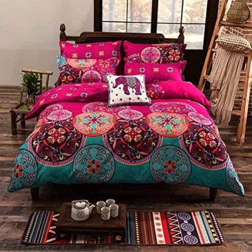 Miniatura 10 de Shatex Juego de edredón matrimonial de 3 piezas (86 x 82 pulgadas) para todas las estaciones, ultra suave, diseño bohemio occidental, edredón gris
