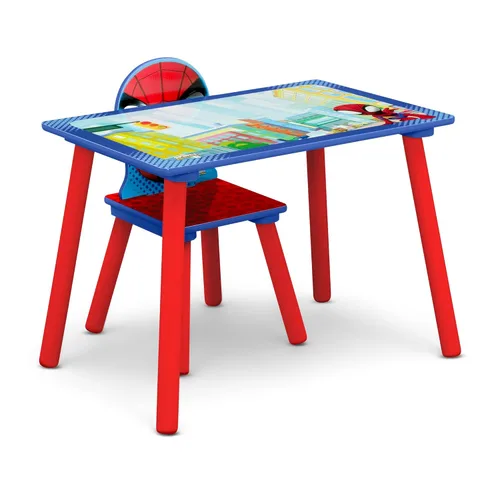 Miniatura 9 de Delta Children Marvel Spidey y sus sorprendentes amigos Juego de 3 piezas para cuarto de juegos infantil – Incluye mesa, silla y caja de juguetes