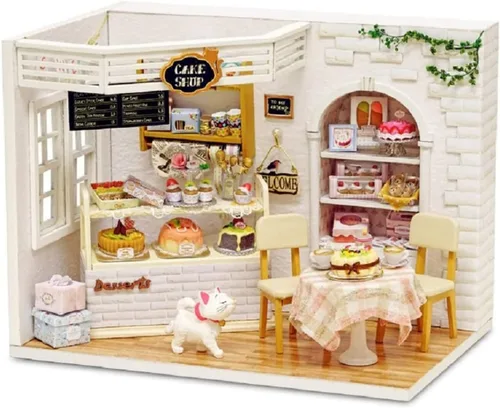 Kisoy Romántica y linda casa de muñecas en miniatura, kit de casa de bricolaje, habitación creativa, regalo perfecto para amigos, amantes y Diario