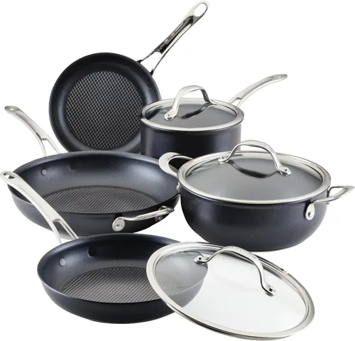 Miniatura 8 de Anolon X Hybrid - Juego de utensilios de cocina antiadherentes, ollas y sartenes, 10 piezas, color gris oscuro