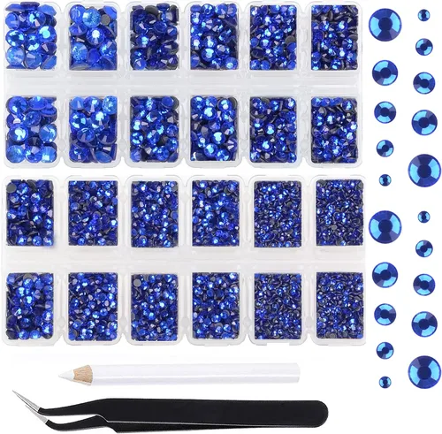 Miniatura 27 de Massive Beads 7800 vasos de hierro termoadhesivos con parte trasera plana, 5 tamaños, diamantes de imitación para hacer proyectos de bricolaje