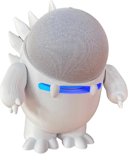 Splin Soporte de mesa compatible con Amazon Alexa Smart Speaker Echo Dot (4ª y 5ª generación) y Apple HomePod Mini, estilo Echosaurus (blanco)