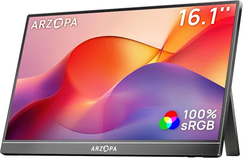 Miniatura 10 de ARZOPA – Monitor portátil 16 pulgadas 2.5K 2560 x 1600 QHD IPS, 123% sRGB, soporte integrado USB-C y HDMI, cuidado visual, segunda pantalla