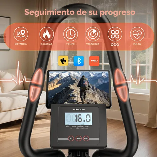 Miniatura 5 de YOSUDA Elliptical Exercise Machine, Compact 3-in-1 (Elliptical + Cardio Climber + Stair Stepper) Elliptical for Home with 45°Incline, 15.5IN Stride
